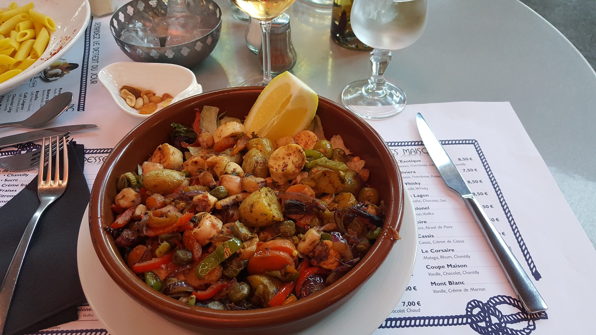 Les Arcades restaurant at the Port of Nice